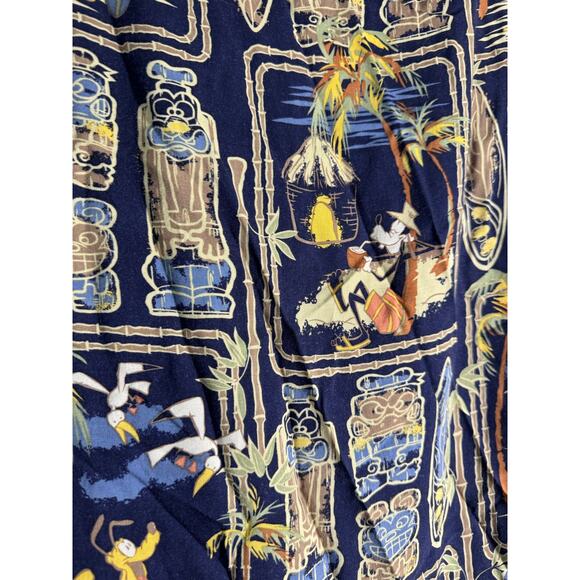 Vintage Disney Store Blue Hawaii Night Nineties Tiki Wrap Skirt Large - Picture 3 of 7